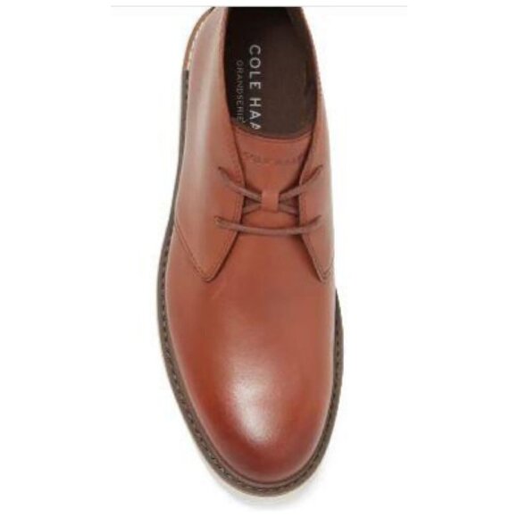 Cole Haan Mens Brown Leather Go To Lace Up White Sole Chukka Boots Sz 9 New